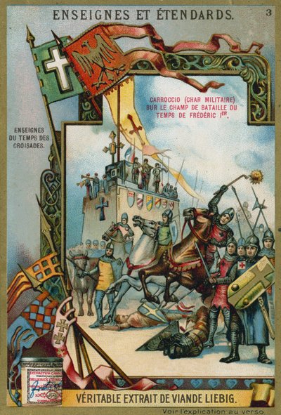 Carroccio, Frederick I Barbarossa zamanının bir savaş alanında, 12. Yüzyıl by European School