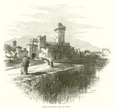 Sirmione Kalesi, Garda Gölü (gravür) by European School