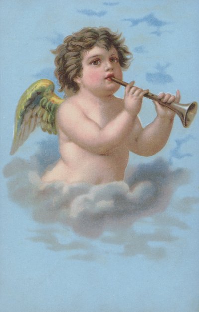 Cherub bir trompet çalıyor by European School