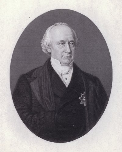 Christian Karl Josias von Bunsen, Alman diplomat ve bilim adamı (gravür) by European School