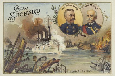 Amiral George Dewey ve Amiral Patricio Montojo, Manila Körfezi Muharebesi, İspanya-Amerika Savaşı, 1 Mayıs 1898 by European School