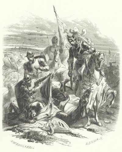 Agincourt Muharebesi'nde Brabant Dükü Burgonya'lı Anthony'nin ölümü by European School