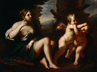Diana ve Cupids (tuval üzerine yağlıboya) by European School