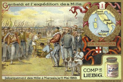Bin kişinin karaya çıkarılması, Marsala, Sicilya, 11 Mayıs 1860 by European School