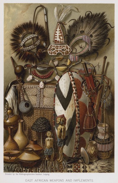 Doğu Afrika Silahları ve Aletleri (chromolitho) by European School