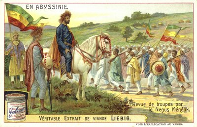 Etiyopya İmparatoru II. Menelik askerleri gözden geçiriyor by European School