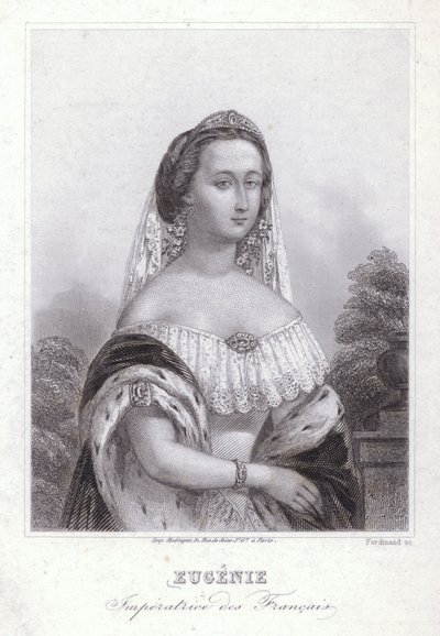 İmparatoriçe Eugenie, Fransa'nın Napolyon I'in eşi (gravür) by European School