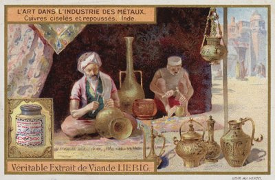 Oyulmuş ve işlenmiş bakır, Hindistan (chromolitho) by European School