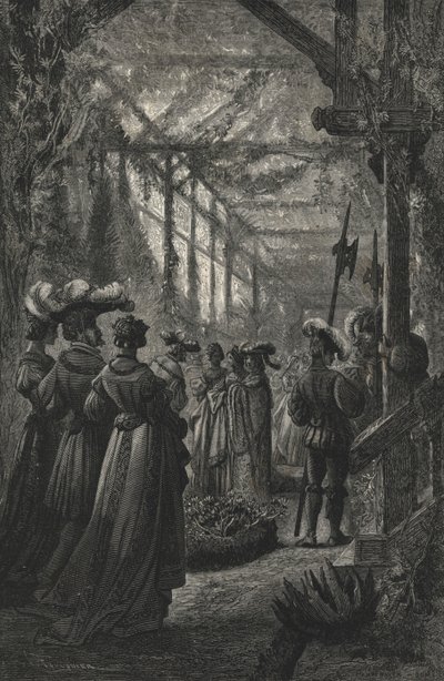 Bir Serada Parti, 15. Yüzyıldan Bir Gravürden Sonra (gravür) by European School