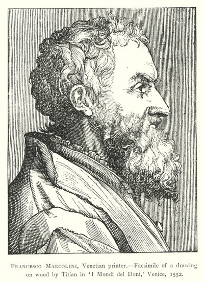 Francesco Marcolini, Venedik yazıcısı (gravür) by European School