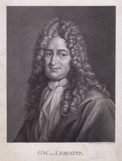 Gottfried Wilhelm Leibniz, Alman filozof, matematikçi ve bilge (gravür) by European School