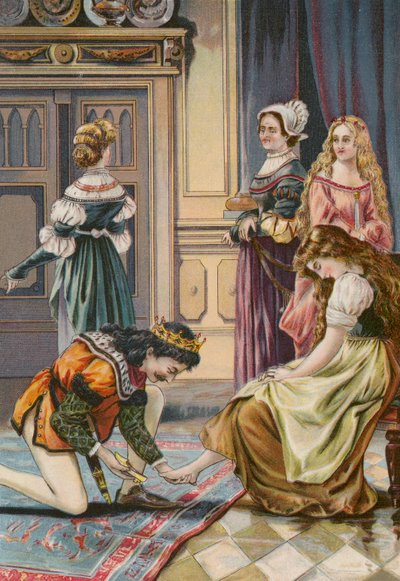 Grimms Masalları: Külkedisi (chromolitho) by European School