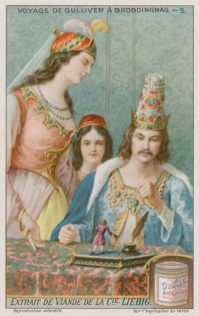 Gulliver, Brobdingnag Kralı ile siyaseti tartışıyor by European School