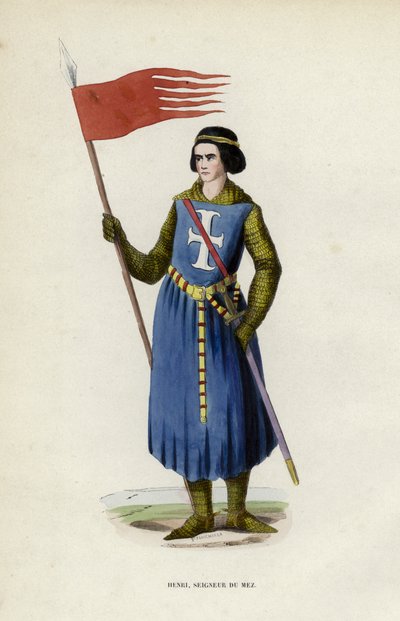 Henri, Lord Du Mez (renkli gravür) by European School