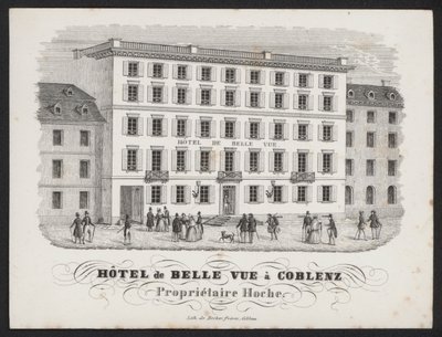 Hotel De Belle Vue, Coblenz (gravür) by European School