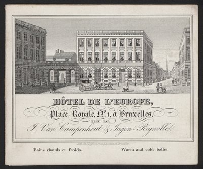 Hotel De L?Europe, Bruxelles, J Van Campenhout ve Jagou Rignolle by European School
