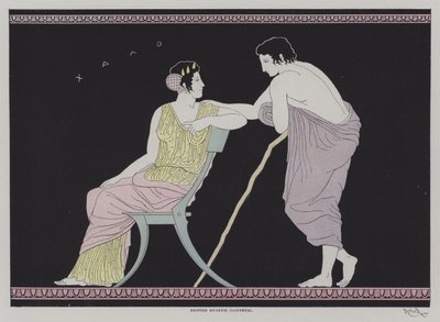 Antik Yunan çanak çömleklerinden illüstrasyon (renkli taş) by European School