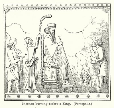 Bir kralın önünde tütsü yakma, Persepolis (gravür) by European School