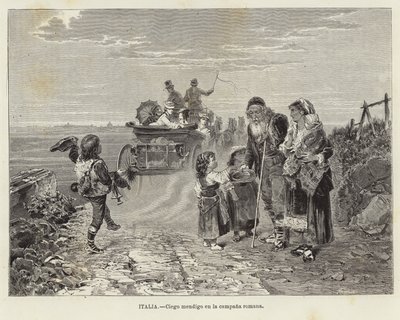 İtalya - Roma kırsalında kör Dilenci by European School