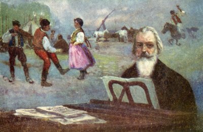 Johannes Brahms: Macar Dansları (renkli taş baskı) by European School