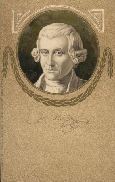 Joseph Haydn (renkli taş baskı) by European School