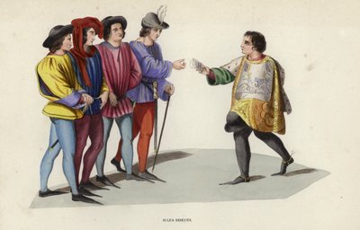 Juges Diseurs (renkli gravür) by European School