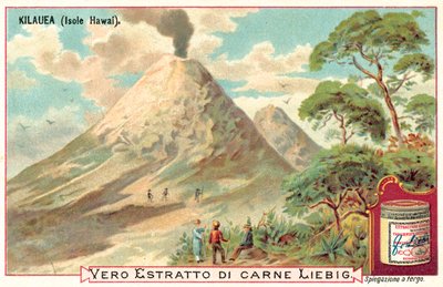 Kilauea, Hawaii (kromolitho) by European School