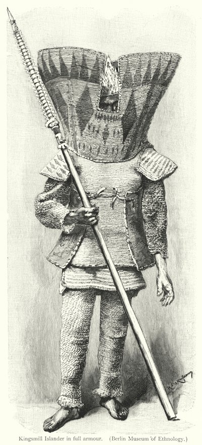 Tam zırhlı Kingsmill Islander (gravür) by European School