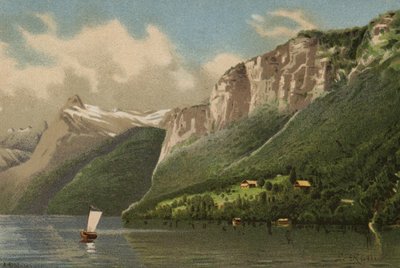 Lucerne Gölü: Rutli (renkli lito) by European School
