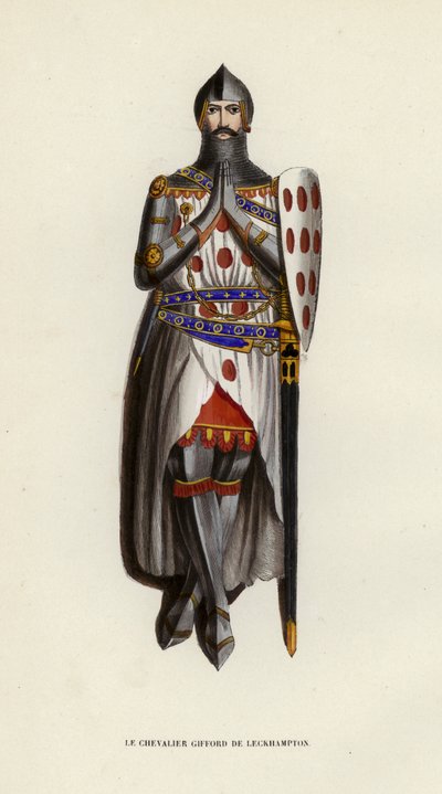 Le Chevalier Gifford De Leckhampton (renkli gravür) by European School