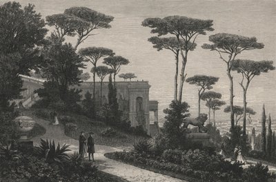 Le Monte-Pincio A Roma (gravür) by European School