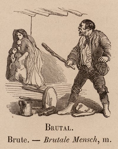 Şanlı Kelime: Acımasız; kaba; Brutale Mensch (gravür) by European School