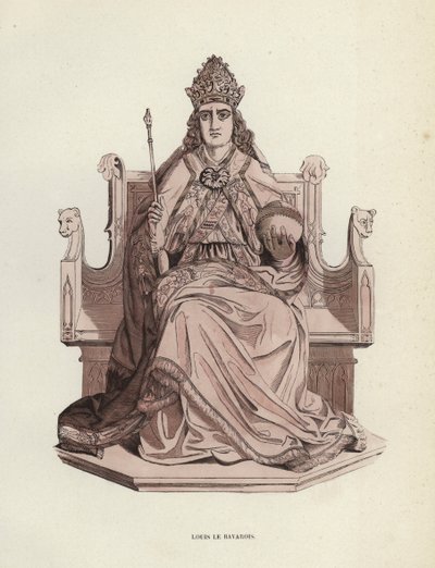 Bavyera Louis (renkli gravür) by European School