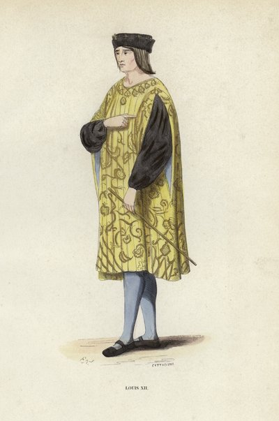 Louis XII (renkli gravür) by European School