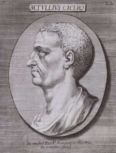 Marcus Tullius Cicero, Romalı filozof, politikacı, bilgin ve hatip (gravür) by European School