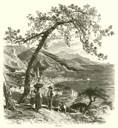 Menton (gravür) by European School