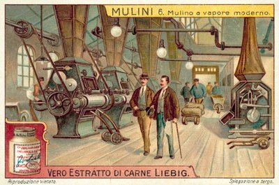 Modern buharla çalışan değirmen (chromolitho) by European School