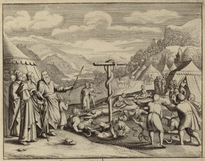 Musa ve küstah yılan (gravür) by European School