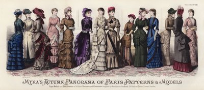 Myra'nın Paris Sonbahar Panoraması Desenler ve Modeller (renkli gravür) by European School