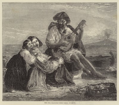 Napoliten Fisher Ailesi (gravür) by European School