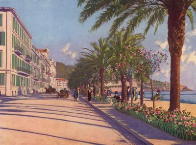 Nice, Promenade du Midi doğu yönünde (renkli taş baskı) by European School