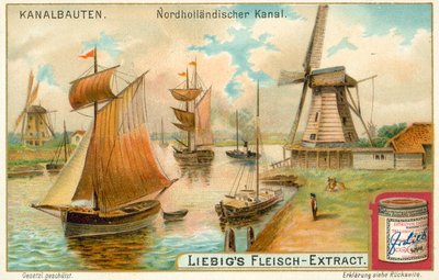 Noordhollandsch Kanaal, Hollanda (kromolitografi) by European School