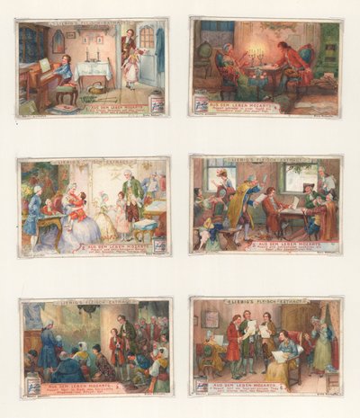 Bir dizi Liebig kartı için orijinal sanat eseri: Mozart