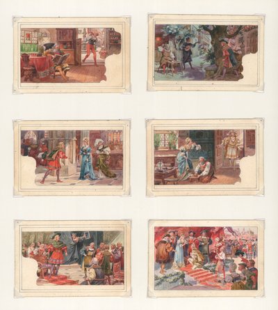 Bir dizi Liebig kartı için orijinal sanat eseri: Wagner, Die Meistersinger (kağıt üzerine guaj) by European School