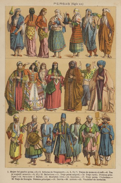 Persas, Siglo XIX (renkli taş) by European School