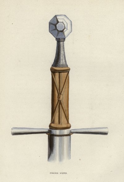 Poignee D'Epee (renkli gravür) by European School