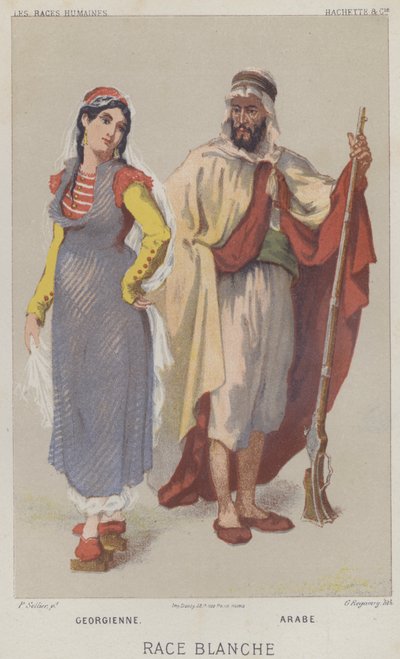 Kafkas, Gürcü, Arap (chromolitho) by European School