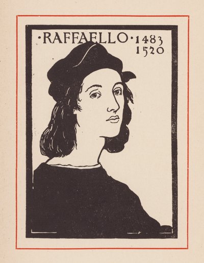 Raphael, İtalyan Rönesans sanatçısı ve mimarı (lito) by European School