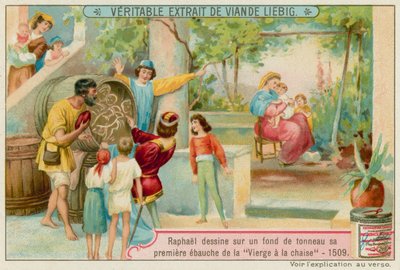 Bir Varil Üzerinde Raphael Eskizleri by European School