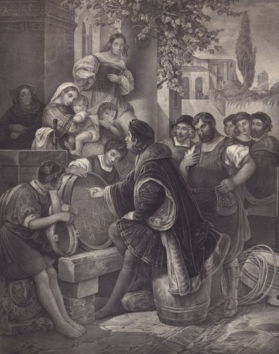Raphael Bakire ve Çocuğu Çiziyor (lito) by European School